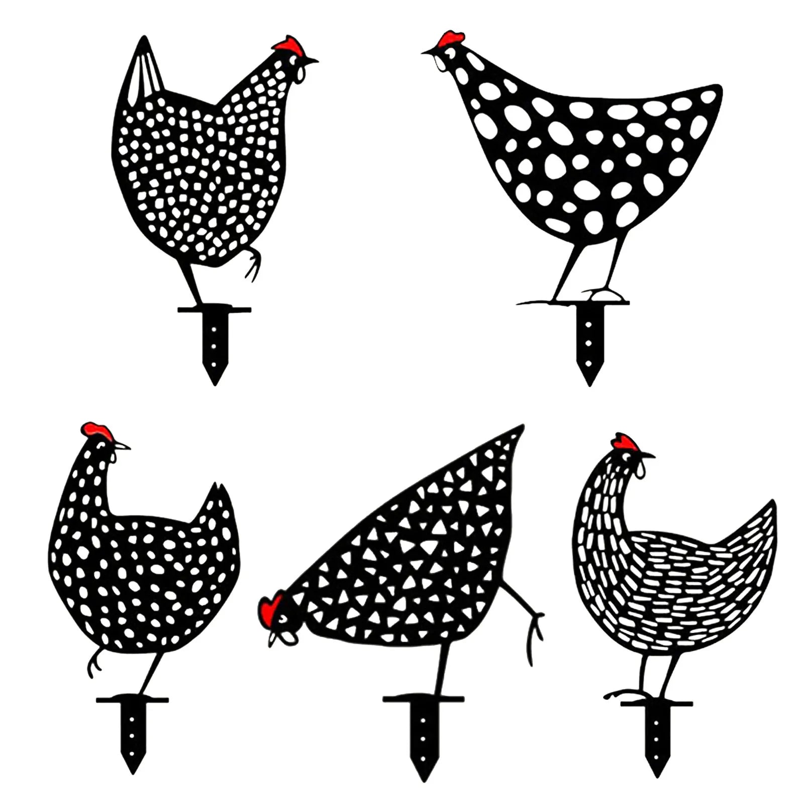 Gardening Ornaments Chicken Yard Art Garden Backyard Lawn Stakes Metal Hen Yard Decor Gift Easter Decoration