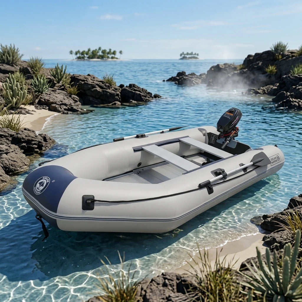 Thermal Weld Sealing Process 10.8 ft 5 Person Inflatable Fishing Pontoon Boat Raft Sport Dinghy for Sea Fishing and Flood Rescue