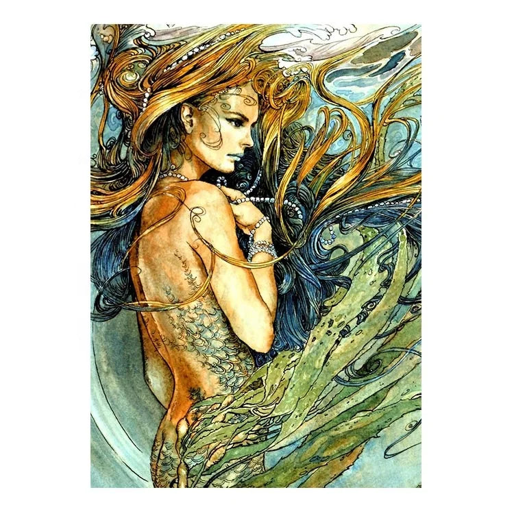 Ever Moment Diamond Painting Woman Long Hair Full Square Drill Decoration Leisure at Home 3F1610