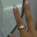Dazan Custom Trendy Korean Zircon Promise Adjustable Neck Itl Rings for Women True Jewelry Stainless Steel New Wedding for Party