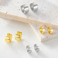 Minimalism 925 Sterling Silver Gold Plated 8mm 10mm Polished Wide Huggie Earrings for Women Wholesale