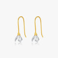 Trendy 2 Colors Original Design Dangle Earrings for Women Jewelry 925 Sterling Silver Flowers Lily Charm Drop Earrings