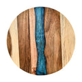 TaiLai Handmade Round Charcuterie Board Decorative Olive Wood Boards for Serving Cheese Fruit Meat Ideal Kitchen Wedding Gift