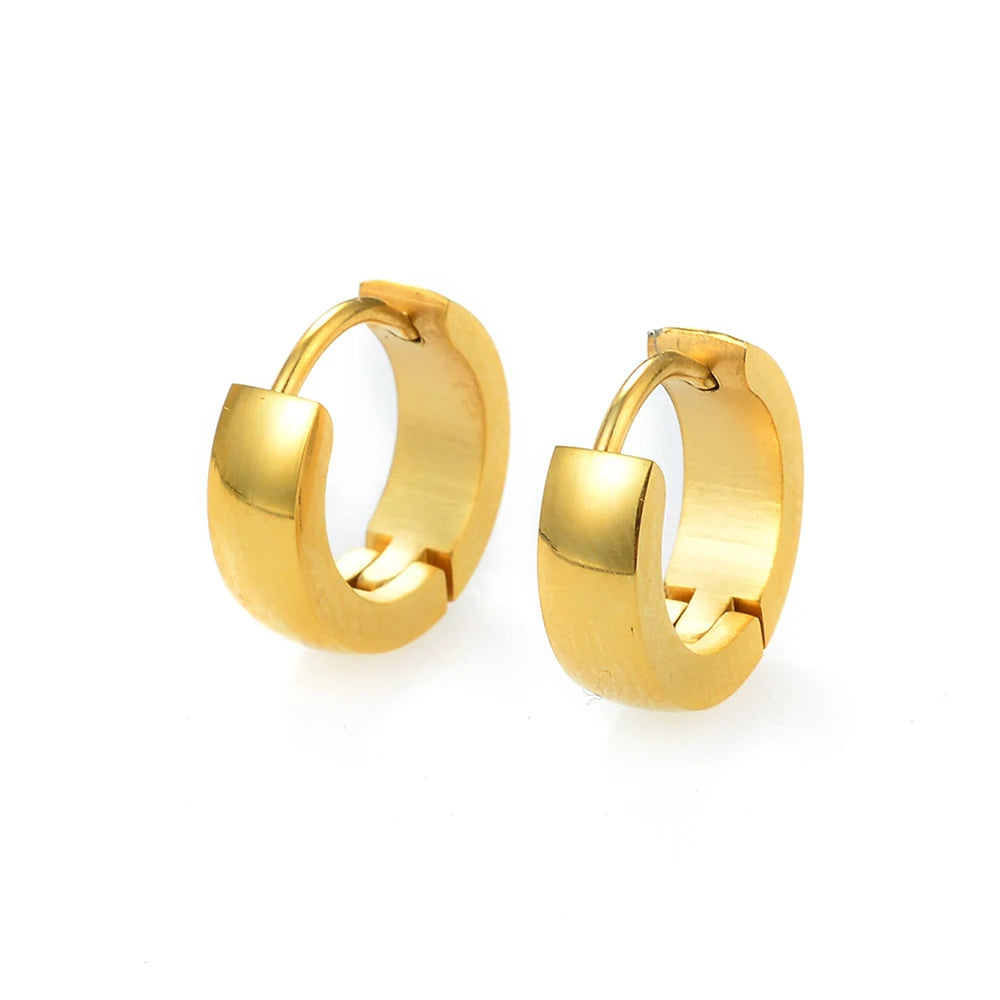 YAZKY EH0262J 18K Gold Plated Stainless Steel Chunky Hoop Earrings Trendy Statement Huggie Jewelry Certified Women Anniversary