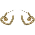 2022 New Design 925 Silver Needle Love Ring Buckle Earrings Advanced Temperament Heart-Shape with Gold Plating Trendy Style