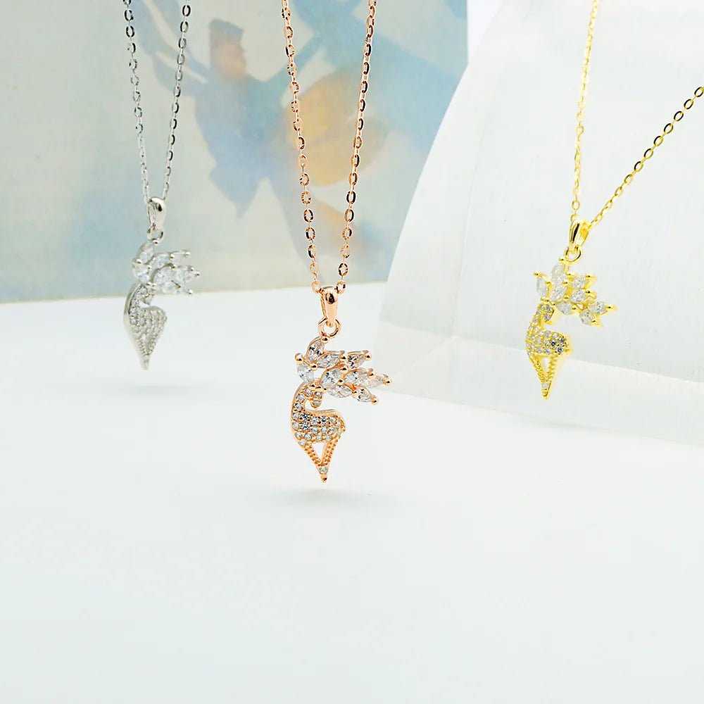 Hot Selling 925 Sterling Silver Deer Necklace Wholesale Fine Jewelry