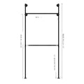Heavy Duty Industrial Pipe Clothing Rack Wall Mounted Double Tiers for Kitchen Bathroom or Bedroom Wardrobe