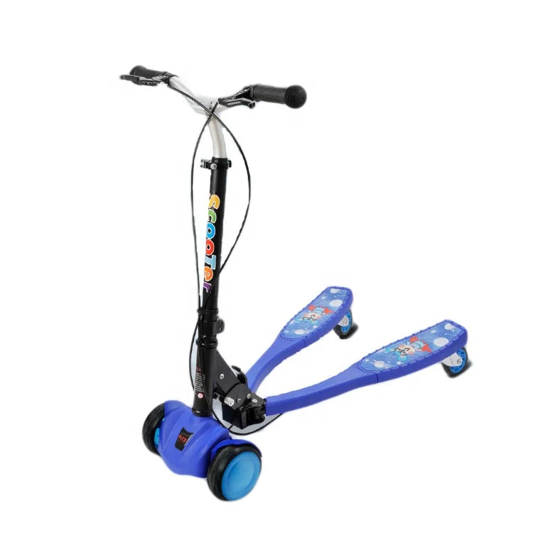 New Double Foot Scooter Electric Balanced With LED Light Push Kick Electric Scooter