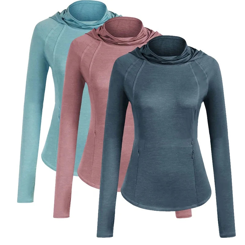 Women's UPF 50+ UV Protection Hooded Long Sleeve Fishing Hiking Shirt 100% Polyester Plus Size-Wholesale