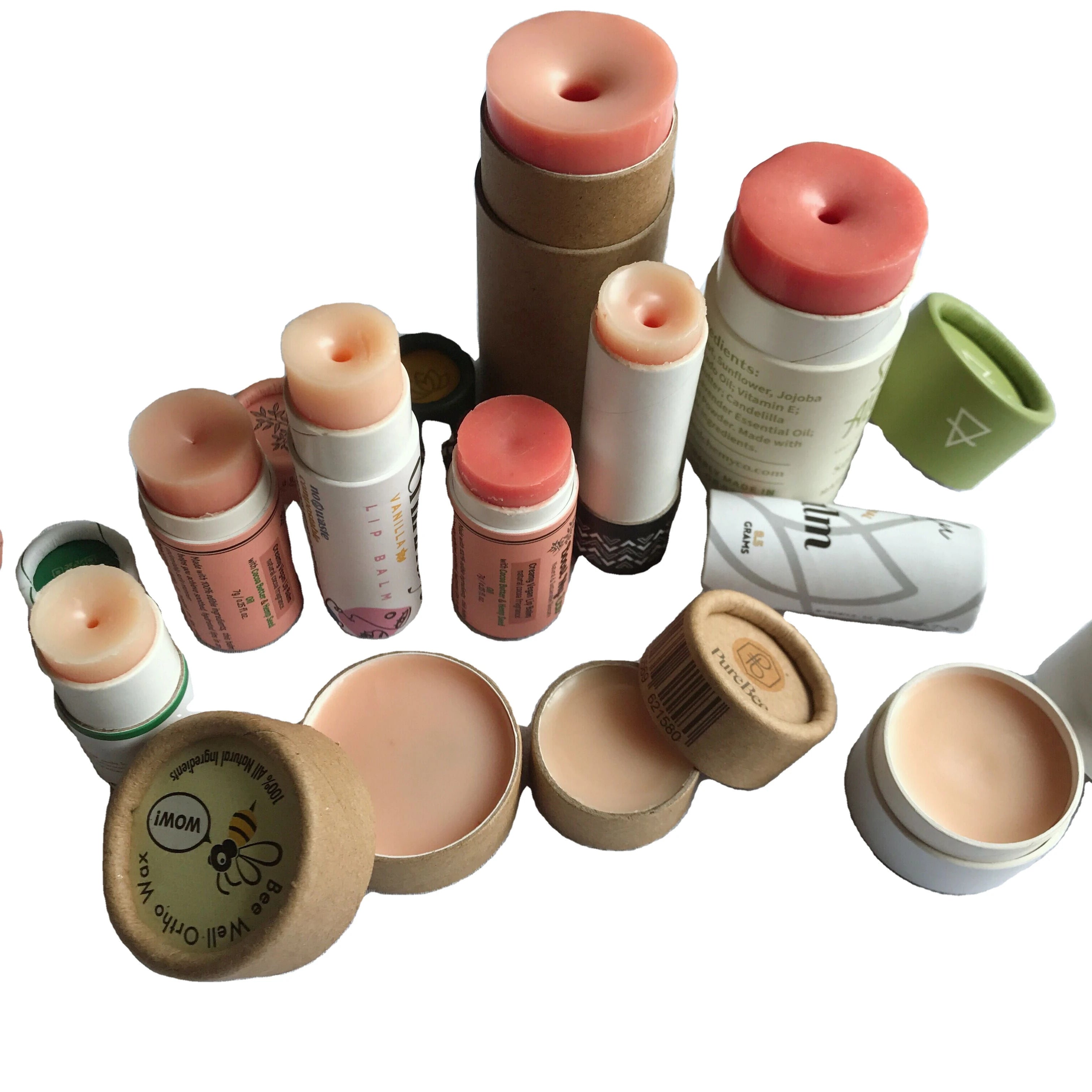 Biodegradable Lip Balm/lip Gloss Push up Paper Tube