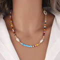 Ethnic Style Multicolor Beaded Necklaces Natural Pearls Paired With Miyuki Beaded Women's Choker.