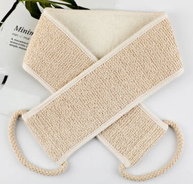 Large Natural Exfoliating Strap Hemp Cotton Back Scrubber for Shower for Men and Women