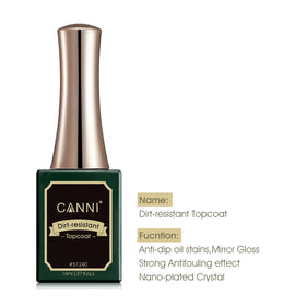 Canni New 10 Types Long Wear Top Prime R16ml Dehydrator Dirt-resistant Nail Top Coat Colorful Glitter Top Nail Gel Good Quality