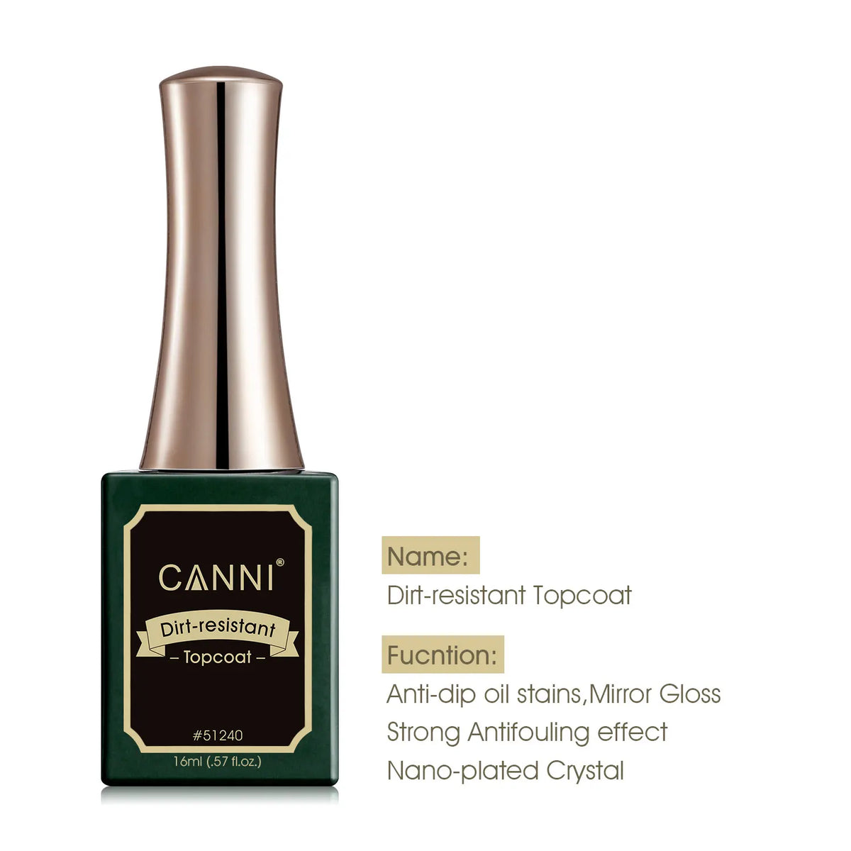 Canni New 10 Types Long Wear Top Prime R16ml Dehydrator Dirt-resistant Nail Top Coat Colorful Glitter Top Nail Gel Good Quality