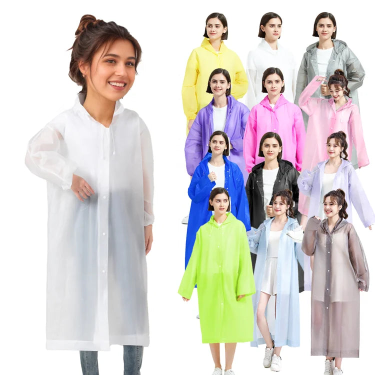 School Outdoor Full Body Qingya PEVA Rain for Poncho Heavy Waterproof Disposable Raincoat for Women Men