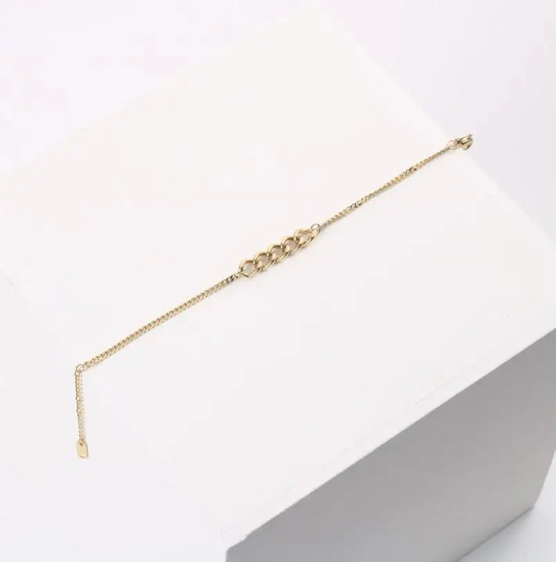 Wholesale Bohemian Minimalist Stainless Steel Bracelet Gold Plated Geometric Link Chain Valentines Gift for Women Agate Main
