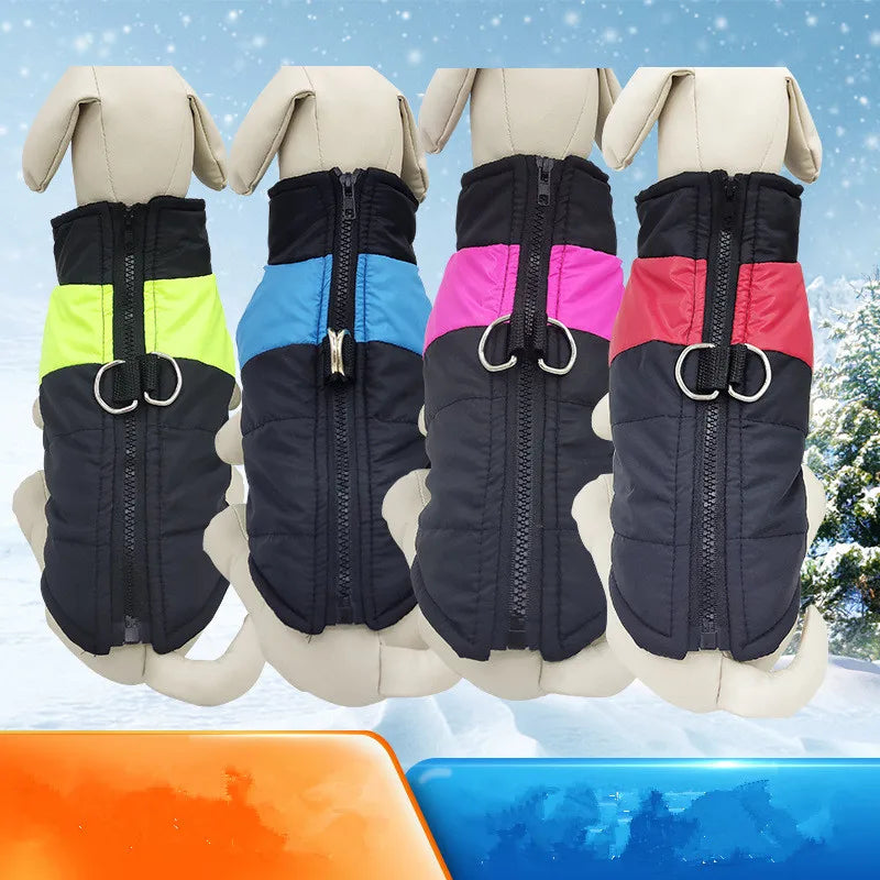 Dog Cotton Pet Jacket Winter Summer Warm Vest Thickened Zipper Waterproof Print Sports Colorful 2022088
