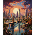 Diamond Painting DIY Decoration City Landscape Cross-Stitch Full Diamond Embroidery Handpainted 30x40cm/12x16inch for Room Decor