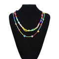 Boho Pearl/Flowers Small Beaded Necklace Bohemian Handmade Seed Bead Choker Necklace
