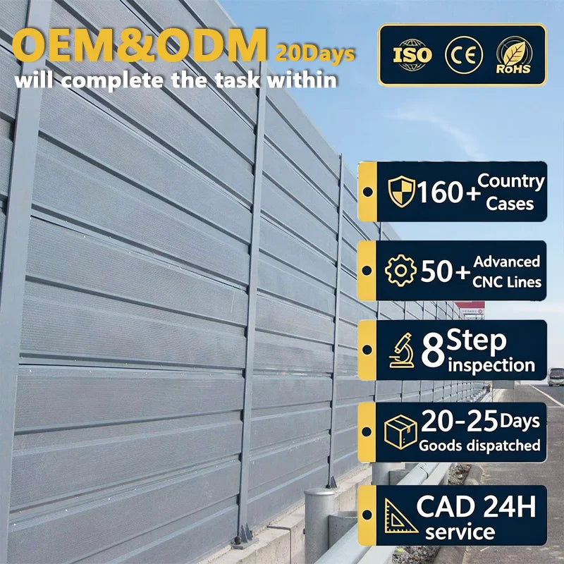 Outdoor Noise Reducing Soundproof Acoustic Barrier Fence with Aluminum/Galvanized Materials and High Noise Reduction