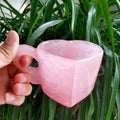 Crystal Tea Cup Wholesale Natural Crystals Healing Gemstones Rose Quartz Heart-Shape Crystal Cups for Gift