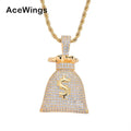 CN045 Brass Setting AAA CZ Hip Hop  Pendant Copper Micro Pave CZ Stones Necklace Jewelry for Men and Women