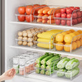 Transparent Fresh-Keeping Storage Box Drain PP Material Injection Aluminum Special for Food Egg Kitchen Use for Refrigerator