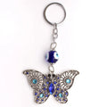 Nazar Turkish Evil Eye Butterfly Diamond Alloy Retro Keychain Pendant Bag Pendant Accessories