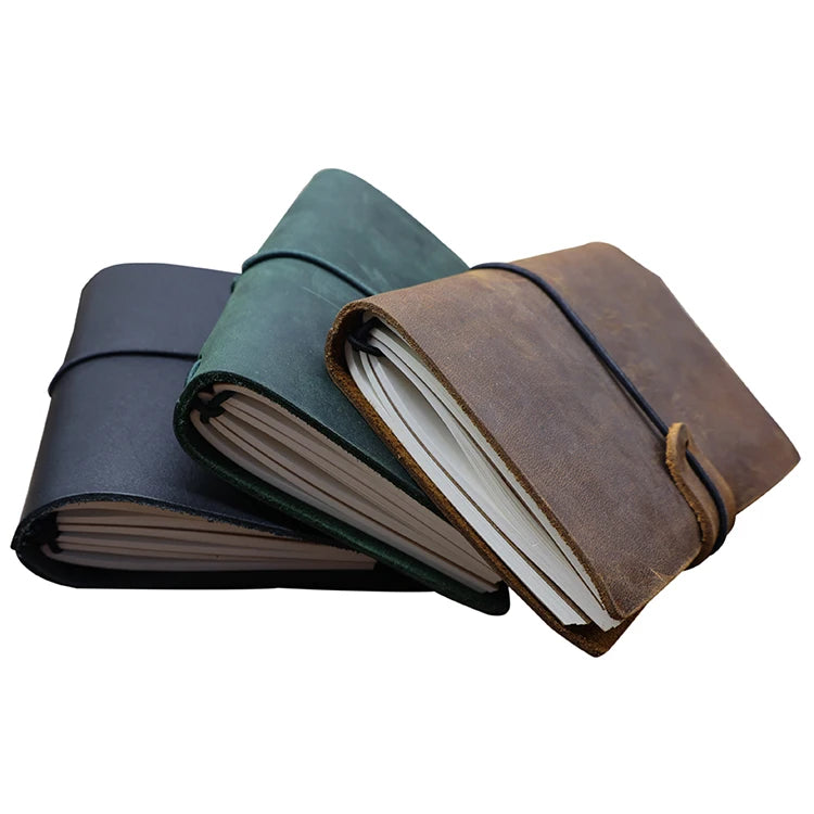 Refill Traveller Journal Replaceable Brown Crazy Horse Leather Planner Vintage Genuine Leather Handmade Creative Composition