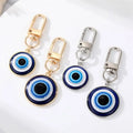 Turkish Blue Evil Eye Pendant Metal Keychain Keyring Wholesale Promotion Girl Couple Evil Eye Keychain Jewelry Charm Accessories
