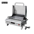 Modern Premium 1200W Electric Tabletop Grill 450â„ƒ Max Temp 61x22cm Cooking Area with Glass Window Cast Iron Griddle Design