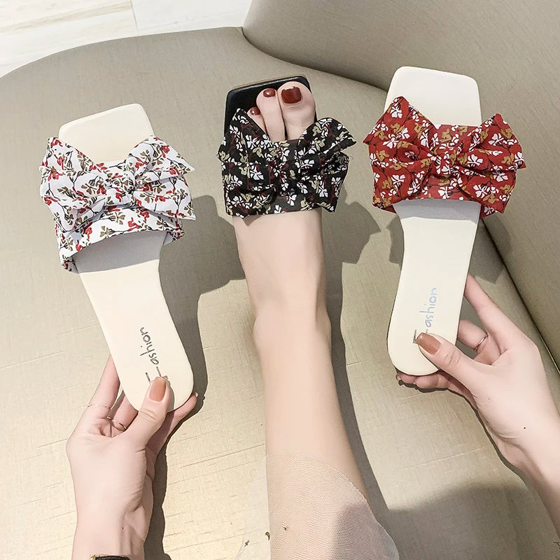 French Romantic Floral Flat slippers Women's Sandals 1115