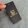 Luxury Design Gold Foil logo hang Tag Custom Whole Set hang Tag with Printing logo Black Garment Tags