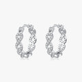 Original Design for Women Wedding Fine Jewelry Gifts Solid 925 Sterling Silver Infinite Love Sparkling CZ Hoop Earrings