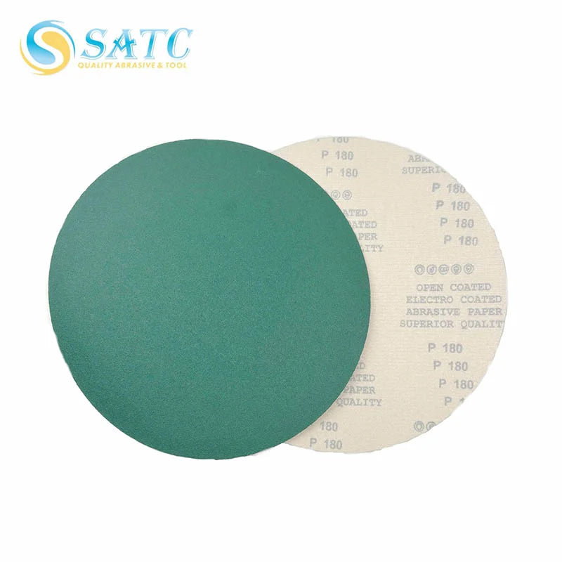 DE Warehouse 120/180 Grit 9 Inch Ceramic Sanding Discs No Hole Green Hook and Loop Sander Pads for Wood & Metal