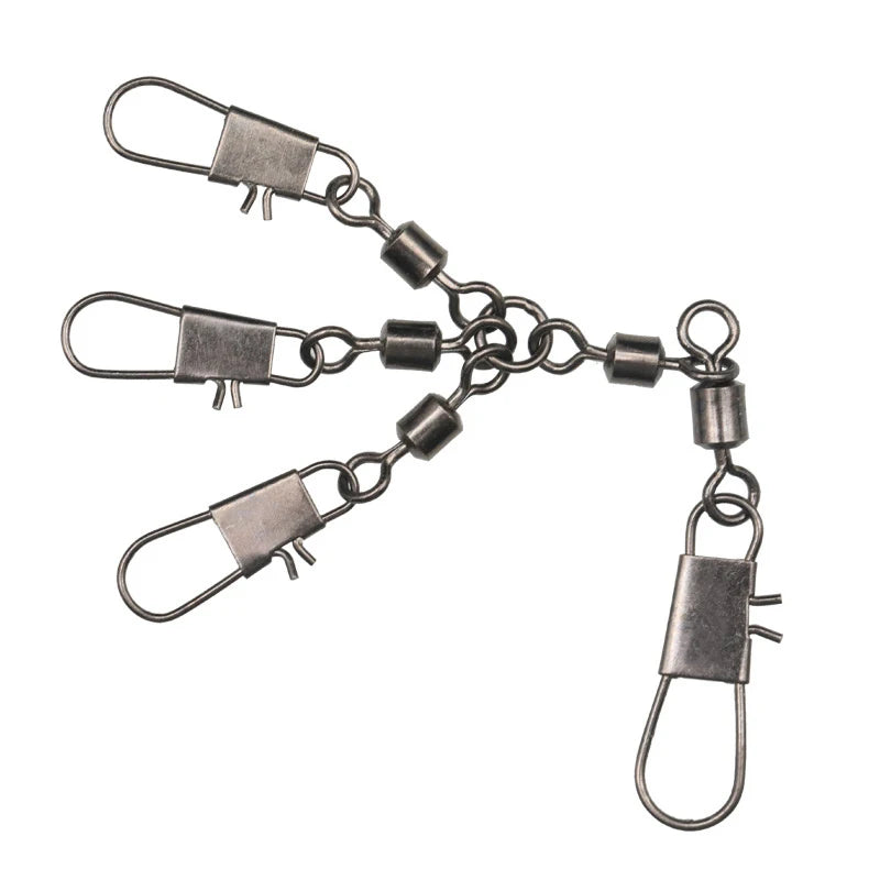 WEIHE 4-Way Rolling Swivel With Snap High Carbon Steel Material 3.5g Fishing Accessory
