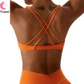 Women's Sienna Low  Backless Padded Fitness Crop Tank Top Breathable Workout Sports Bra