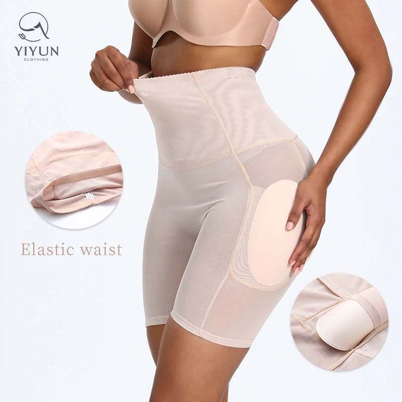 Padded Hip & Butt Enhancer Plus Size Women's Control Panties with Tummy Control Breathable Nylon/Spandex Shapewear