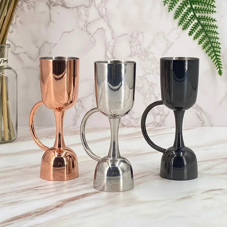 Wholesale Bar Measuring Tools 25/50ml Double Sided Stainless Steel Cocktail Jigger With Handle