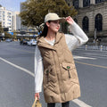 Hot Sales Sleeveless Bubble Jacket Clothes Custom Outdoor Polyester Hood Long Puffer Vest for Women
