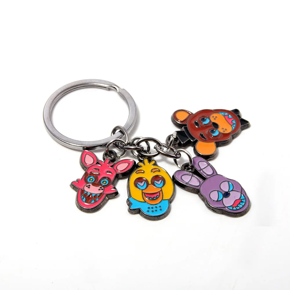 Hot Anime FNAF Fazbear Enamel Keychain Backpack Clothes Charms Holiday Gift for Kids