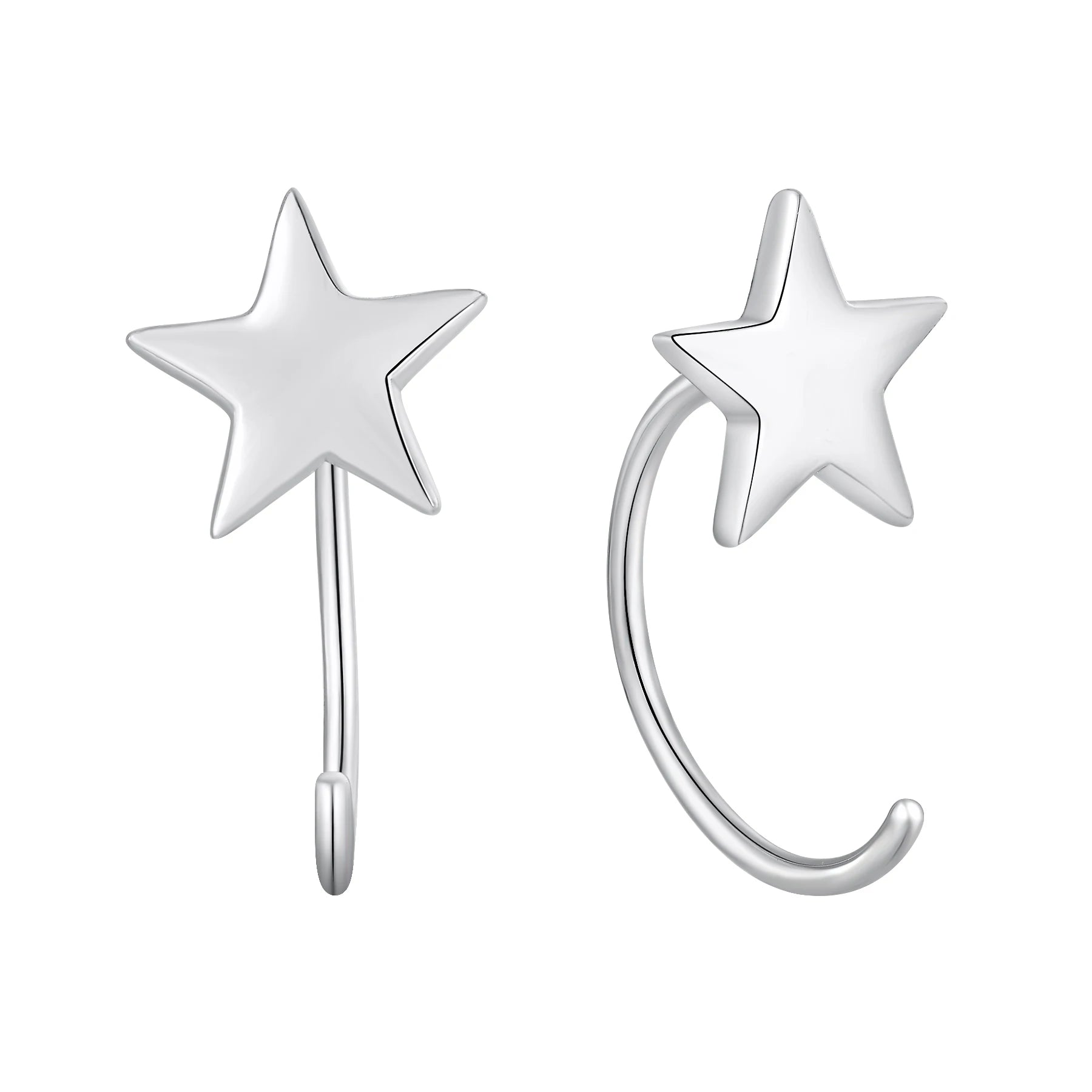 New Arrival Designer Stars Hoop CC Open Earrings 925 Silver Small Hoop Earings Trendy Zircon Custom Logo 2 Pcs