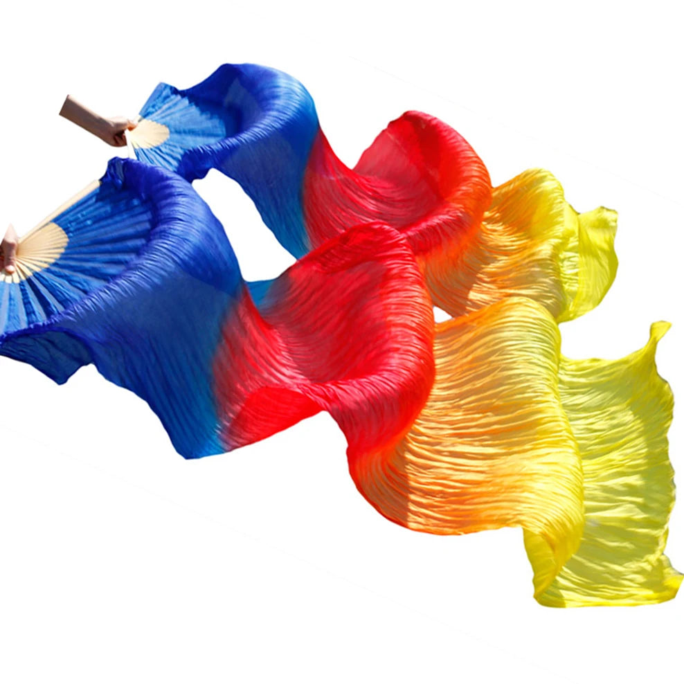 1 Hand a Piece Professional Silk Bamboo Foldable Fans Multiple Colors for Chinese Dance Belly Dancing Performance Set Multiple