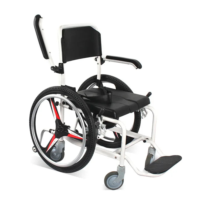 2025 Safebond High Quality Aluminum Alloy CE Certified 20kg Manual Wheel Chair Bathroom Shower Commode Chair Rehabilitation