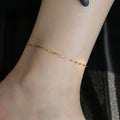Trendy Simple 18K Gold Plated Stainless Steel Anklets for Women