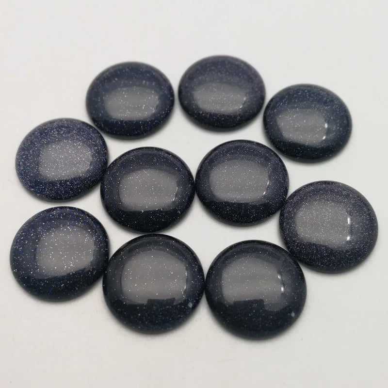 Huiying Stone round shape Gemstone Making Jewelry 20mm blue sand stone cabochon crystal crafts Crafts