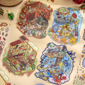 3 Sheets Per Pack Aquascape Storage Stickers Prince fairy Tale Book Microcosmic 3D Handmade Stacking Stickers
