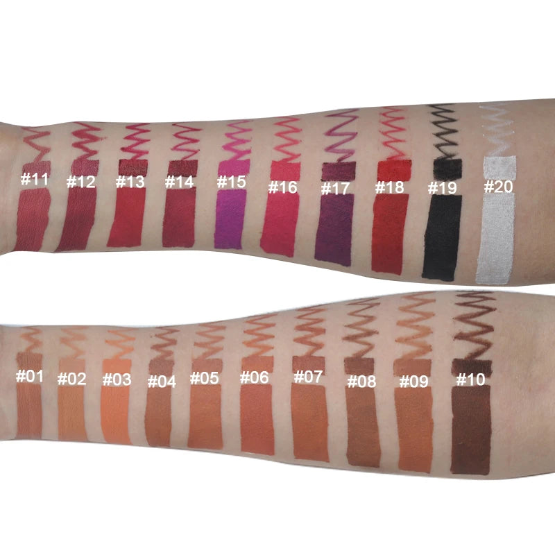 Private Label 20 Set Box Matte Lipstick Liquid Lipstick Liner Capsule Mate Waterproof Lipstick Set Christmas