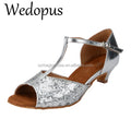 Wedopus Latin Dance Shoes for Girls 3 5cm Low Heel Customized