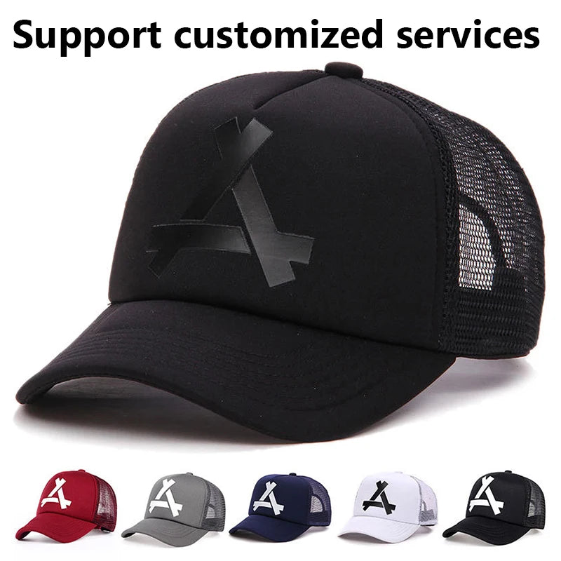 Spring and Summer Leisure Sports Duck Tongue Hat Adjustable Outdoor Mesh Trucker Caps Hats Custom Logo for Men and Woman